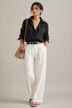Black Utility Linen Shirt