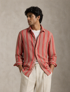 Rust Stripe Muslin Shirt