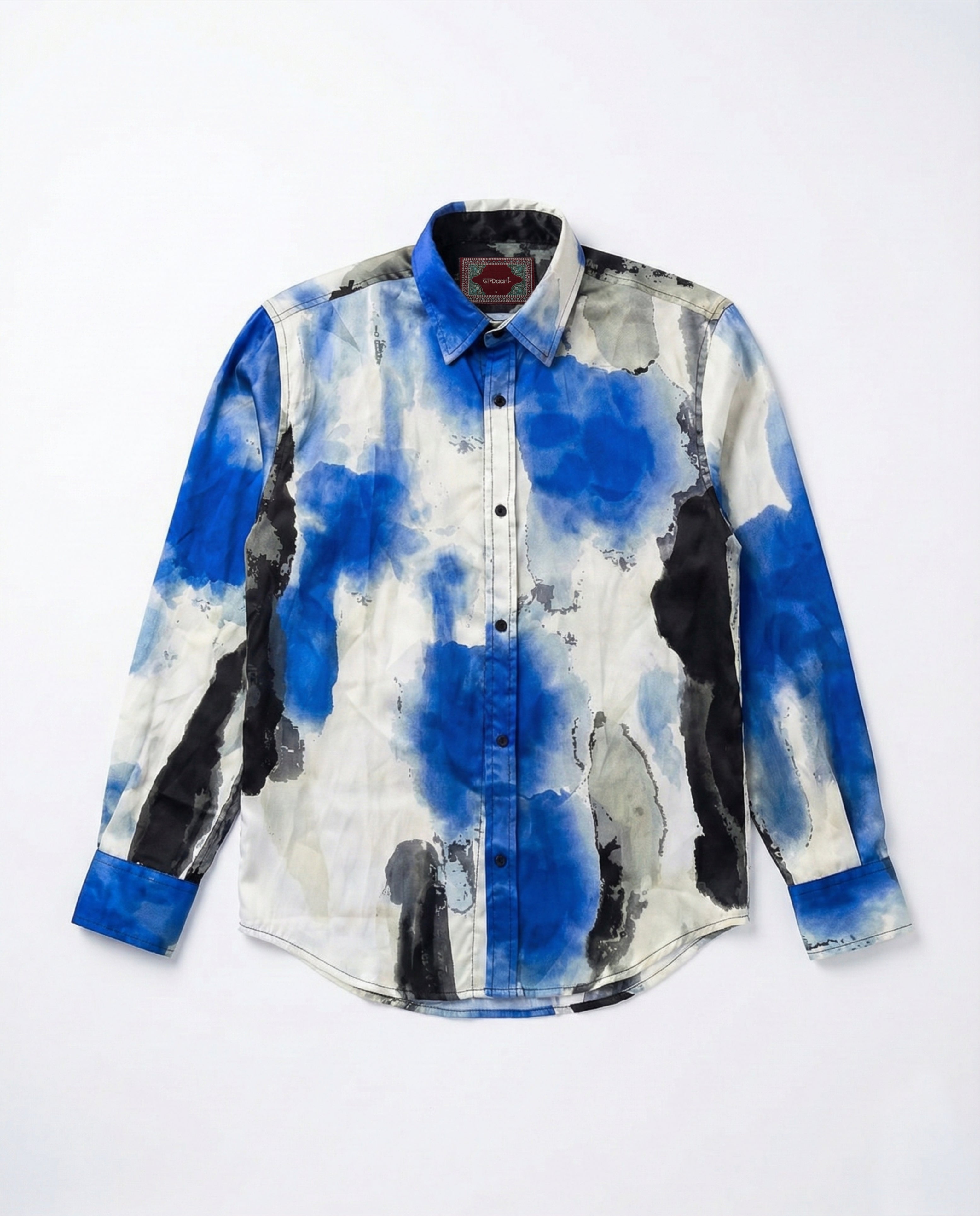 Ink wash satin shirt