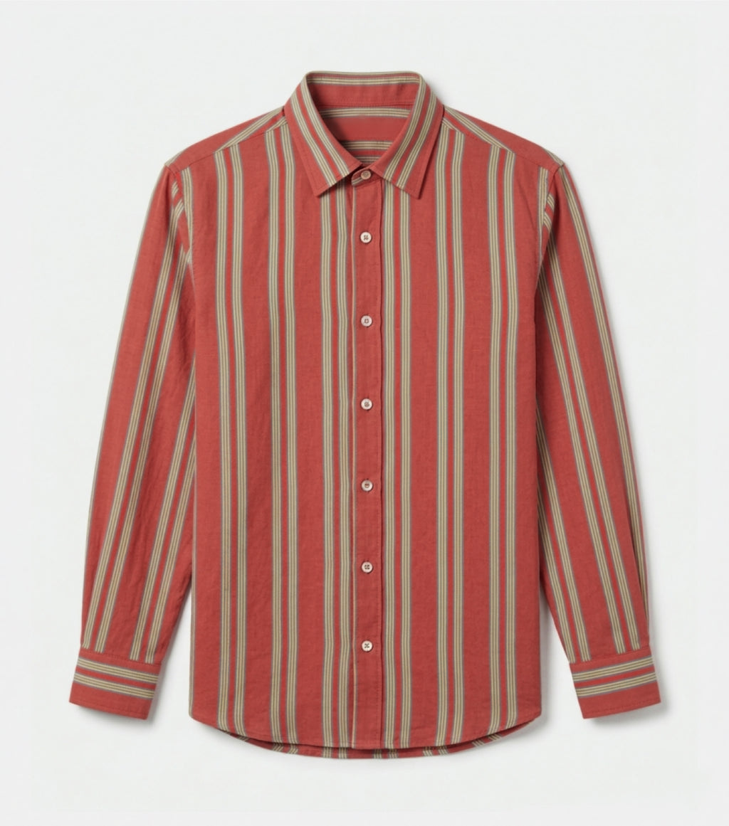 Rust Stripe Muslin Shirt