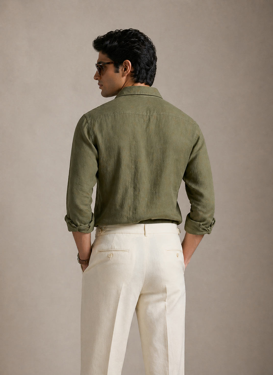 Olive Linen Shirt