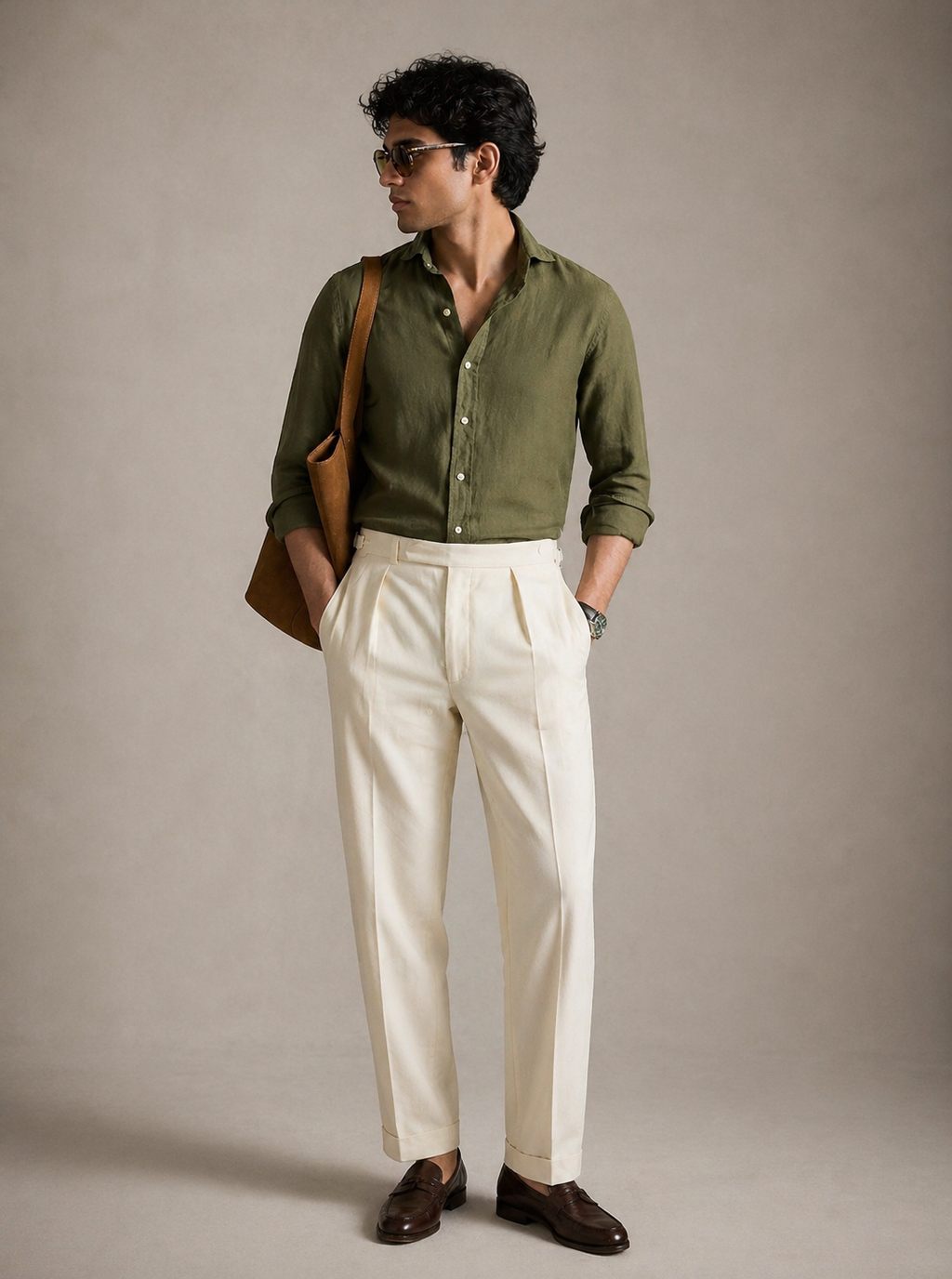 Olive Linen Shirt